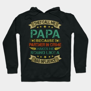 Funny Grandpa Shirts, Papa Partner In Crime Dad Fathers Day Hoodie